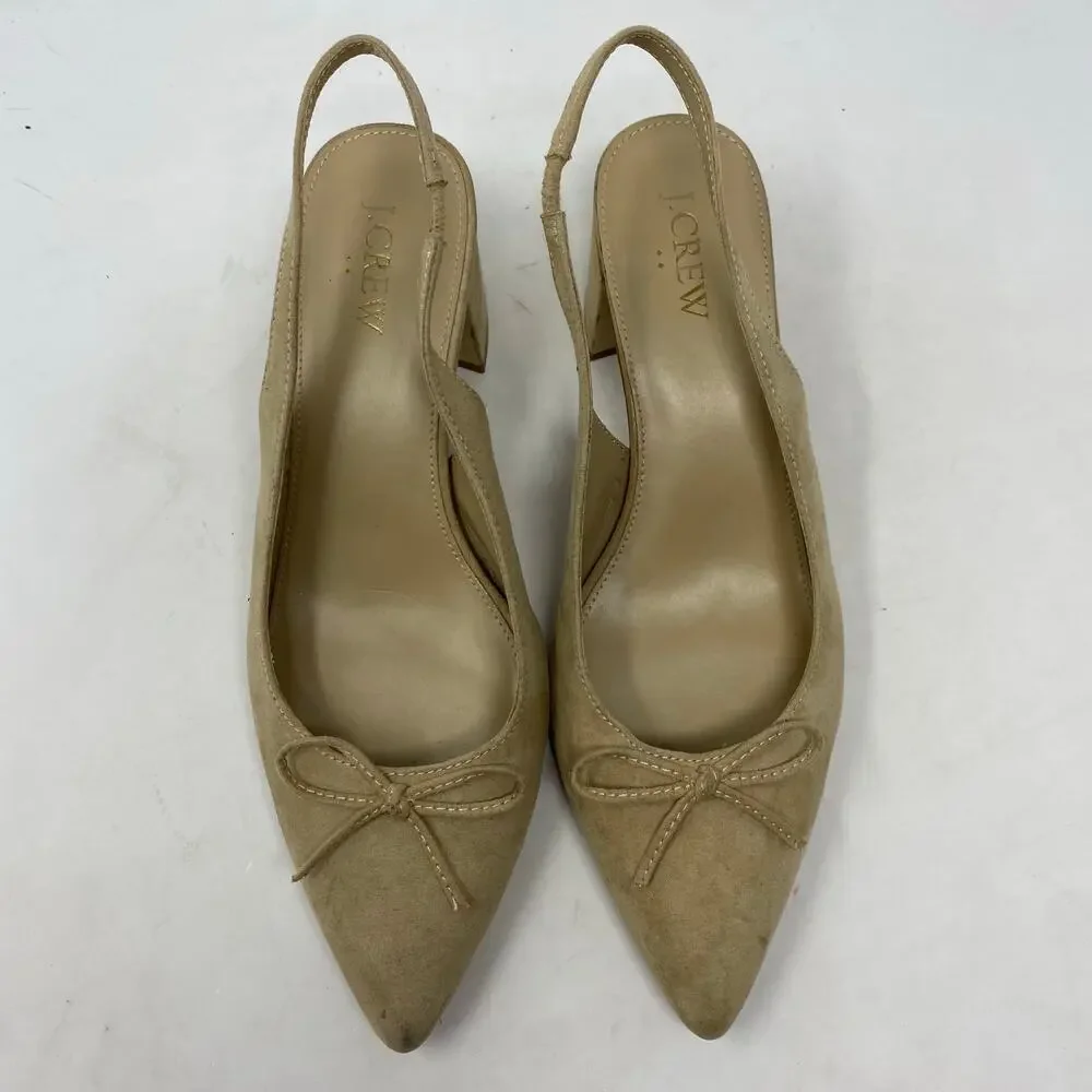 J.Crew Slingback Bow Heels in Saddle Shoes Womens Size 9